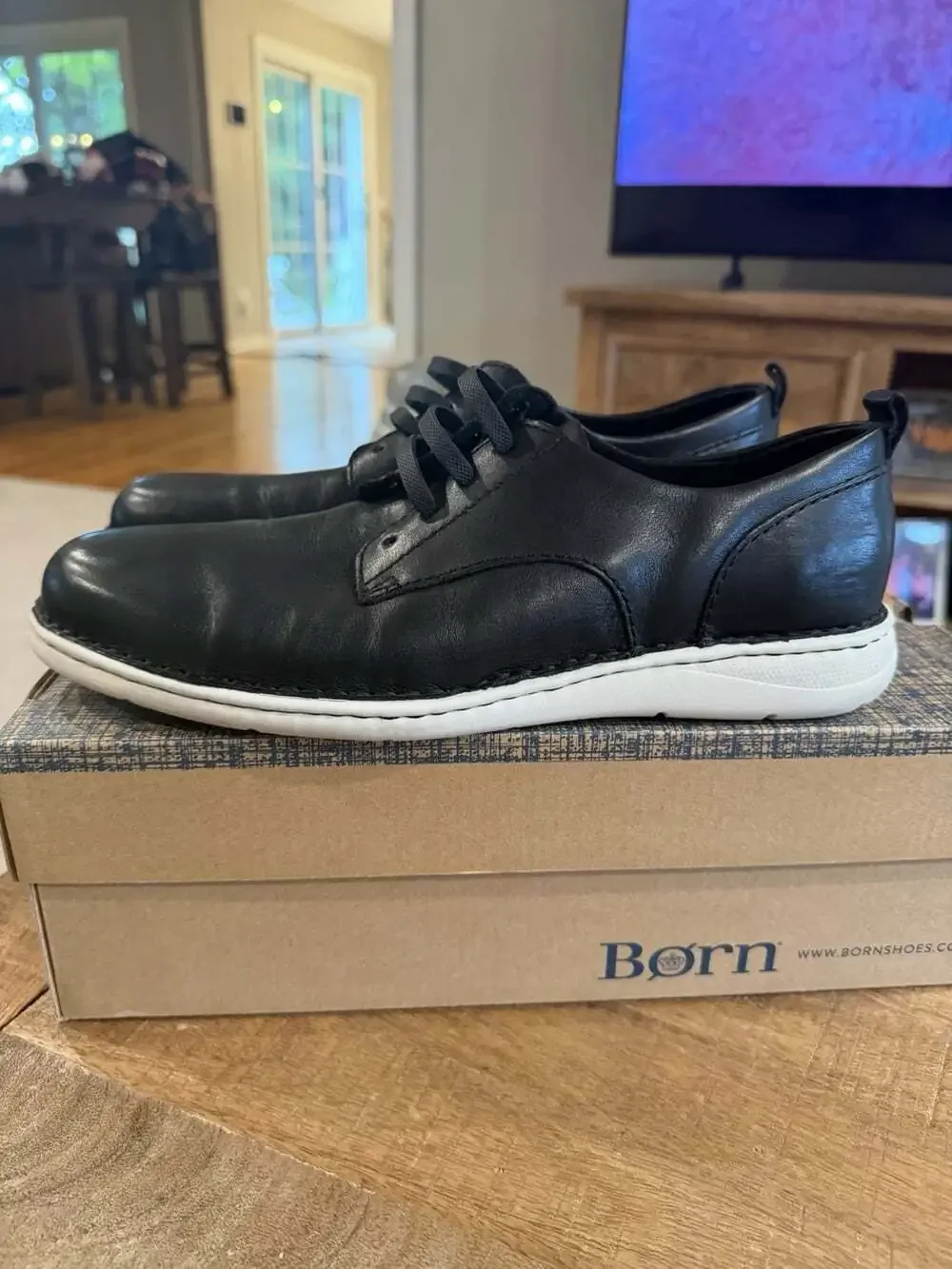 Born Todd Black Leather Casual Oxford Shoes Men’s Size 9 M BM0006803 w/ Box